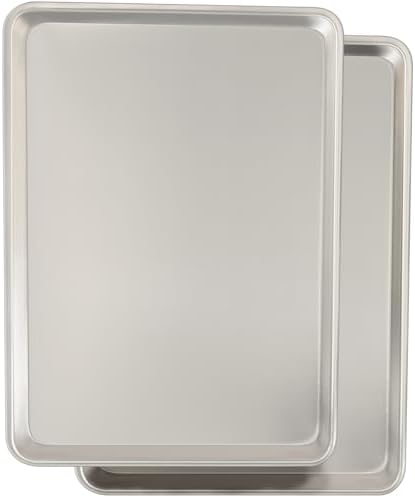 Commercial Quality Baking Sheet Pan Set, Natural Aluminum Cookie