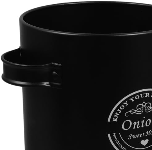2pcs Black Metal Vegetable Storage Bin with Lid and Ventilation Holes