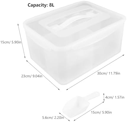 Sosoport 8l Plastic Divided Food Storage Container with Lid and Handle