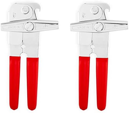 EZ-DUZ-IT Deluxe Can Opener with Red Grips (Set of 2)
