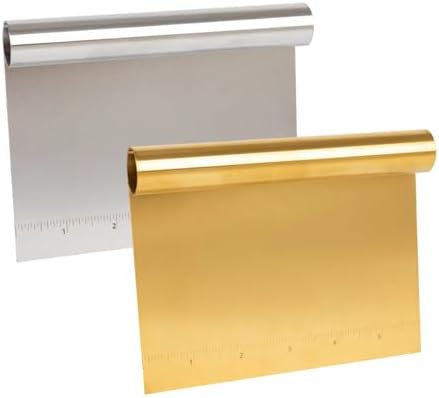 2 Pack Stainless Steel Dough Scraper with Measuring Scale,Bench