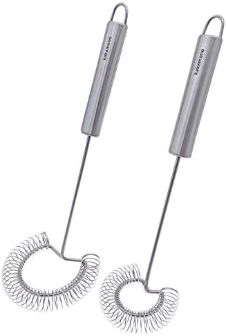 2pcsSet Egg Beater Stainless Steel Spring Egg Whisk, Kitchen Milk Egg