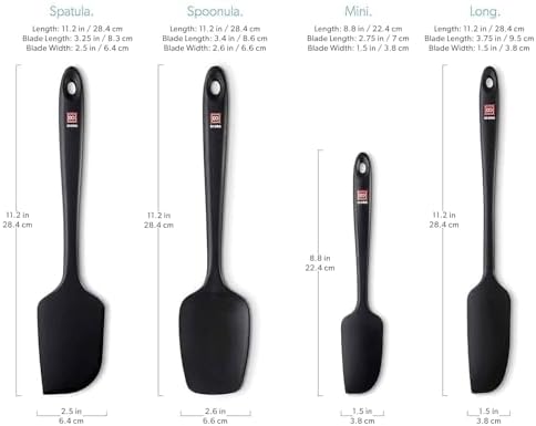 DI ORO Silicone Spatula Set, 4-Piece, Black