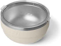 YETI Rambler Bowl, Vacuum Insulated, Stackable and Nestable Stainless Steel Bowl with Lid, 2 Quart, Cape Taupe