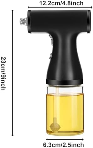 Electric Oil Sprayer, 9oz/260ml Glass Bottle, Black