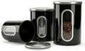 Mixpresso 3-Pcs Black Canisters Set for Kitchen Storage Airtight Jars