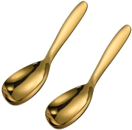 2 x Gold Rice Paddle Spoon Food Serving Spoon Stainless Steel Rice
