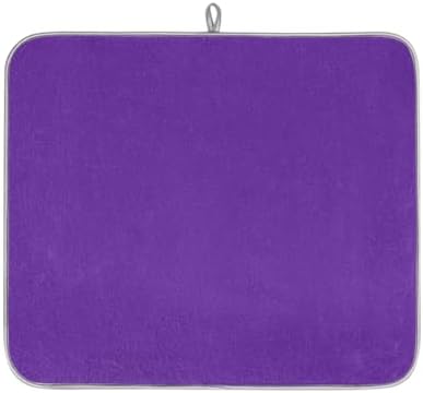 Dish Drying Mats for Kitchen Counter Purple Solid Color Drainer Rack