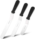 Offset Frosting Cake Knife set of 3 Black 6 8 & 10 Inch Angled Icing