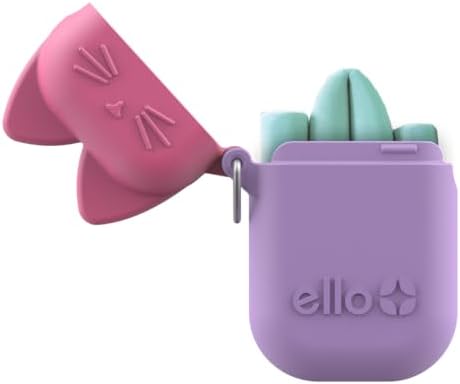 Ello Impact Reusable Silicone Straws with Carry Case, 6 Pack, Cat