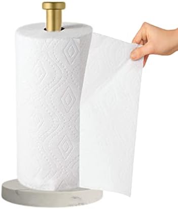 Countertop Paper Towel Holder, Weighted Marble Base, Gold