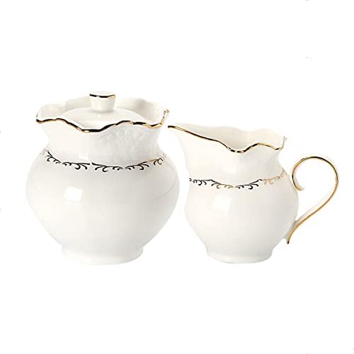 Ceramic Sugar Bowl, Ceramic Sugar Bowl with Lid and Milk Jug, Cream