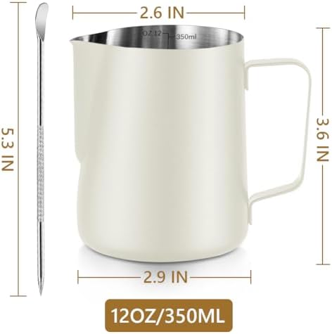 Milk Frothing Pitcher Stainless Milk Cup with Art Pen
