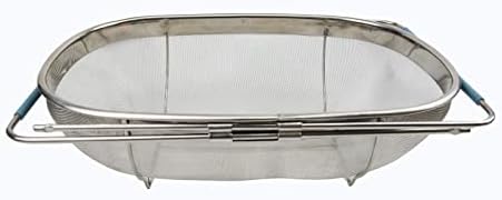 SAMMART Expandable Over The Sink Oval Colander/Mesh Strainer Basket