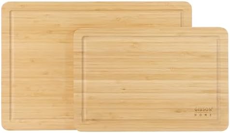 Gibson Home Forestview 2-Piece Bamboo Cutting Board Set – 15" & 12"