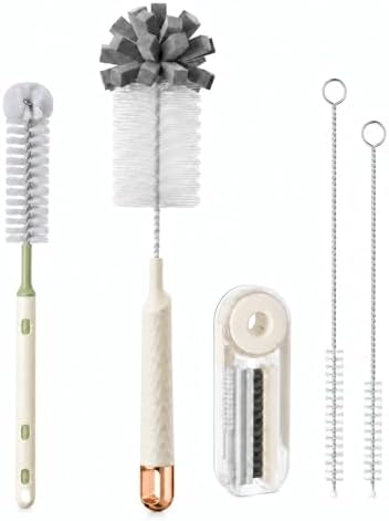 Water Bottle Cleaning Brush Set, 5-in-1 Bottle Brush Kit with Sponge