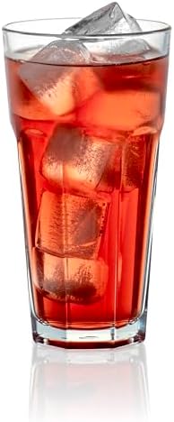 Red Co. Set of 6 Clear Glass 16 Fl Oz Drinking Highball Tumblers for