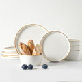 Yachi Plates and Bowls Sets, 12 Pieces Modern Style Porcelain