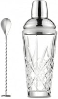 18.5oz Crystal Cocktail Shaker with Muddler Spoon and Jigger Cap-Leak