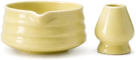 Matcha Bowl Set with Whisk Holder, 560ml Ceramic Chawan