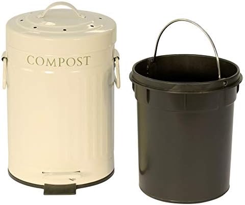 KitchenCraft 3 Litre Compost Bin, Cream