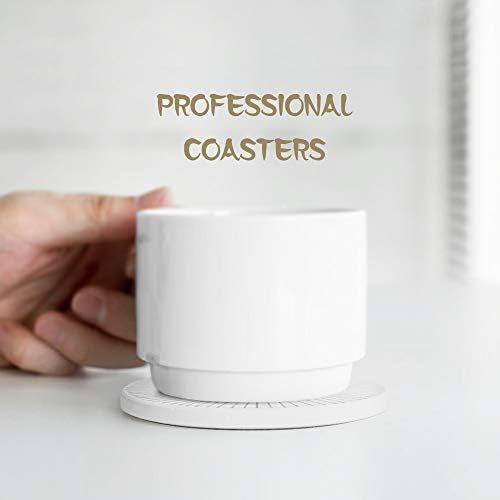 Absorbing Stone Coasters for Drinks Cork Base, with 2 Holder, for