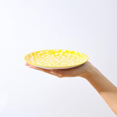 Selamica Ceramic Dessert Plates Set of 6, 6 Inch Small Plates for