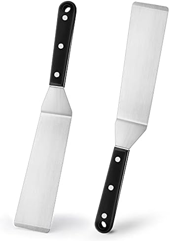 Leonyo Stainless Steel Long Narrow Metal Spatulas, 2 Pack