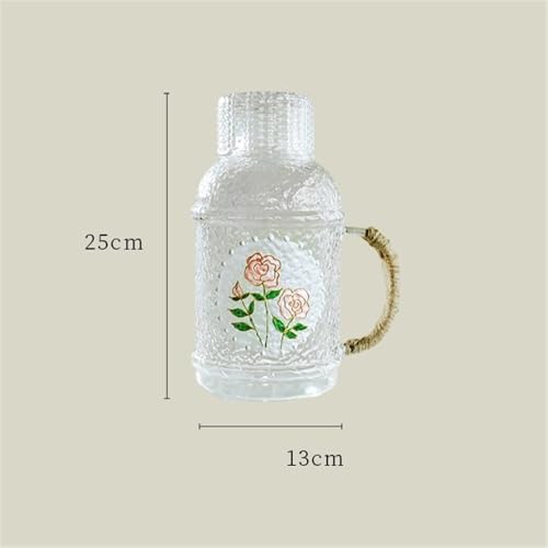 Drinking 2200ml Glass Water Pitcher Carafe with Lid