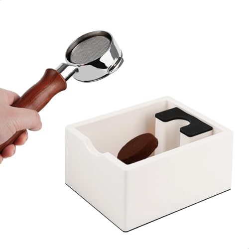 watchget Espresso Knock Box Portafilter Tamping Stand, White