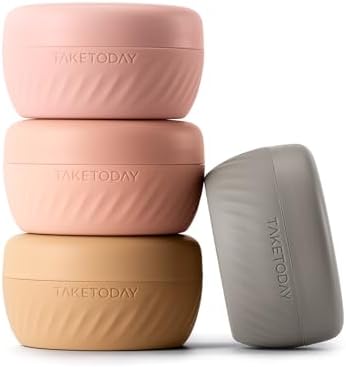 TakeToday Travel Containers for Toiletries, 2oz, 4 Pack, Apricot