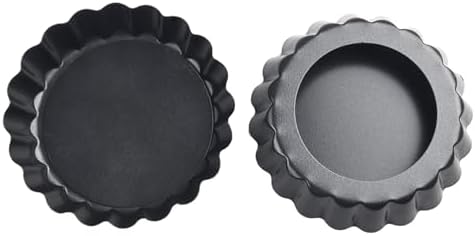 4 Inch Quiche Pans Set with Removable Bottom High Carbon Steel Tart