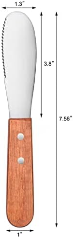 New Star Foodservice 43006 Wood Handle Butter Spreader, 7.5-Inch
