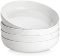 MALACASA 48 Oz Pasta Bowls Set of 4, Ceramic Salad Bowls, White