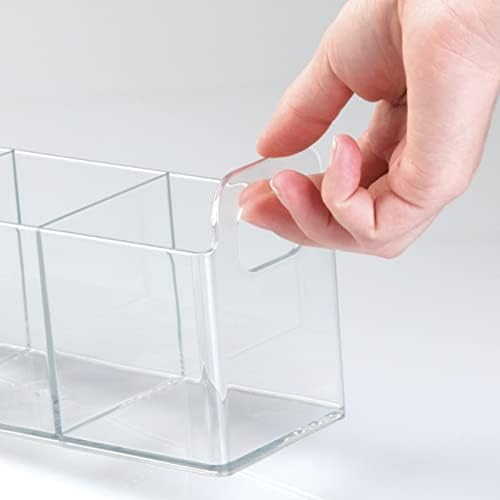 mDesign Plastic Condiment Organizer and Tea Bag Holder - 3-Compartment