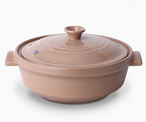 Magnifique 5 Quart Flami Pot with Lid, Natural Clay Pot for Cooking