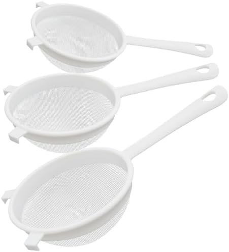 3 Pcs Fine Mesh Strainer Set, Plastic Nylon Sieve Colander for Kefir