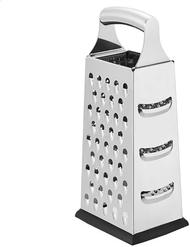 Amazon Basics Rectangular 4-Sided Box Cheese Grater and Shredder