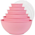 BoxedHome BPA Free Plastic Round Mixing Bowl with Lids, 12 Pack