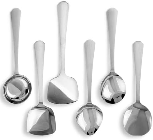 304 Stainless Steel Serving Spoon Set (6-Piece) – Soup Ladle, Rice