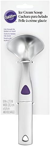 Wilton Heavy-Duty Ice Cream Scoop, Non-Slip Grip, Silver