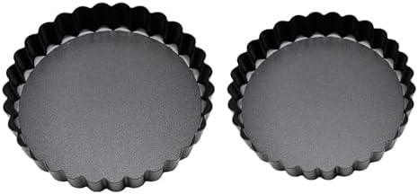 6 Pack Small Mold Set Fluted Baking Pans Convenient Removable Bottom