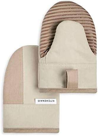 KitchenAid Beacon Mini Oven Mitt Set, Milkshake Tan/Beige, 2 Piece