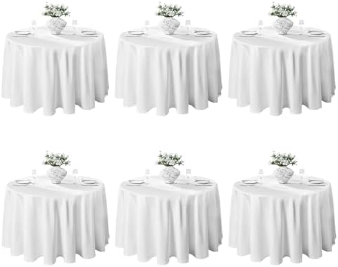 VidaFete Classic Series 6 Pack 120inch Round Polyester Table Cloth