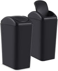 Hoolerry 2 Pcs 3 Gallon Small Trash Can with Lid, Black
