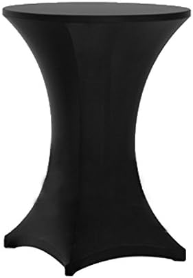 Tina's Cocktail Table Covers Black, High Top Table Cloths 32x43 Inch