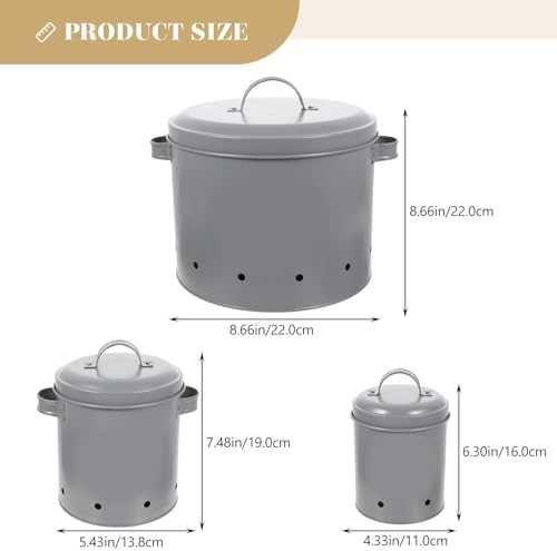 COLLBATH 3pcs Iron Potato Storage Buckets with Ventilated Design for