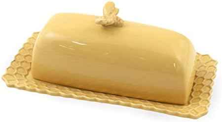 Boston International Stoneware Butter Dish & Lid, 8 x 4-Inches