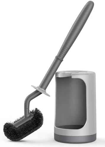 HAMITOR Gray Toilet Bowl Brush Holder Set
