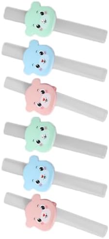 6pcs Silicone Drinking Straws with Clips, Reusable Assist Set